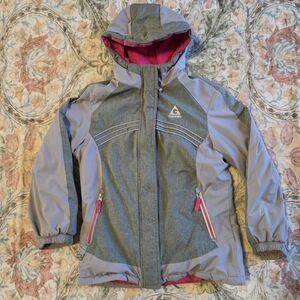 Gerry Girls Size M 10/12 Winter Jacket Hooded Gray / Pink